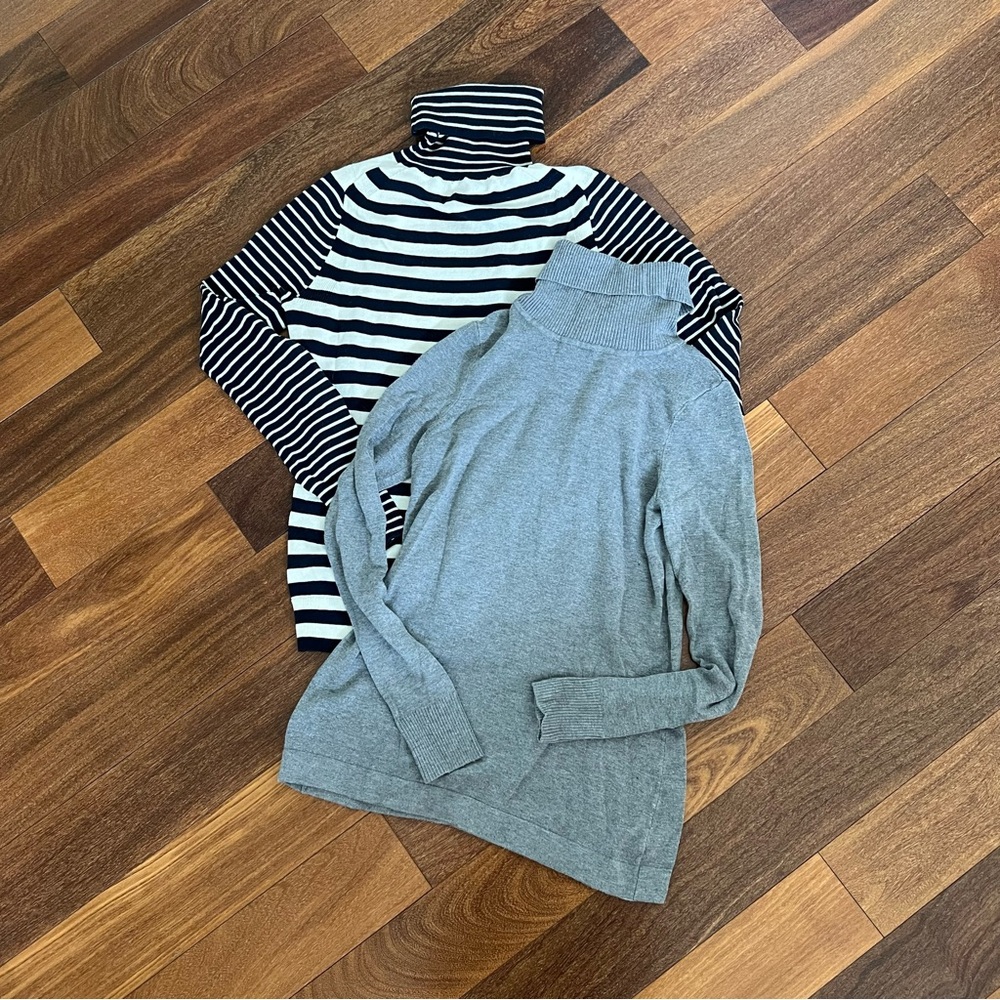 Banana Republic and French Connection Gray Turtleneck Sweater
